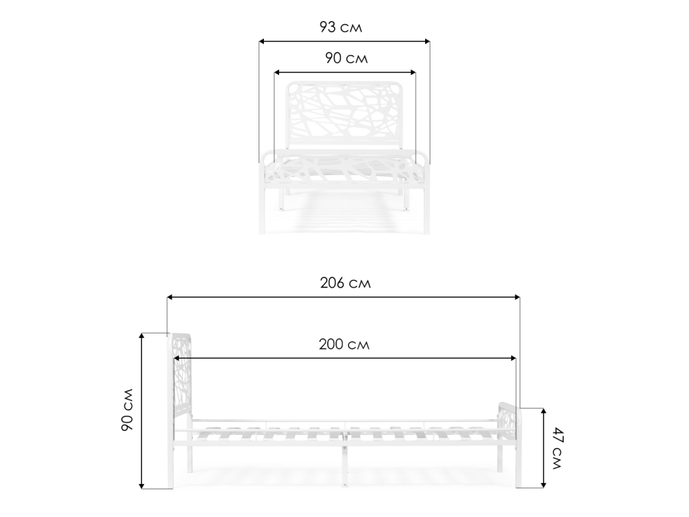 Кровать Кубо 90х200 белый