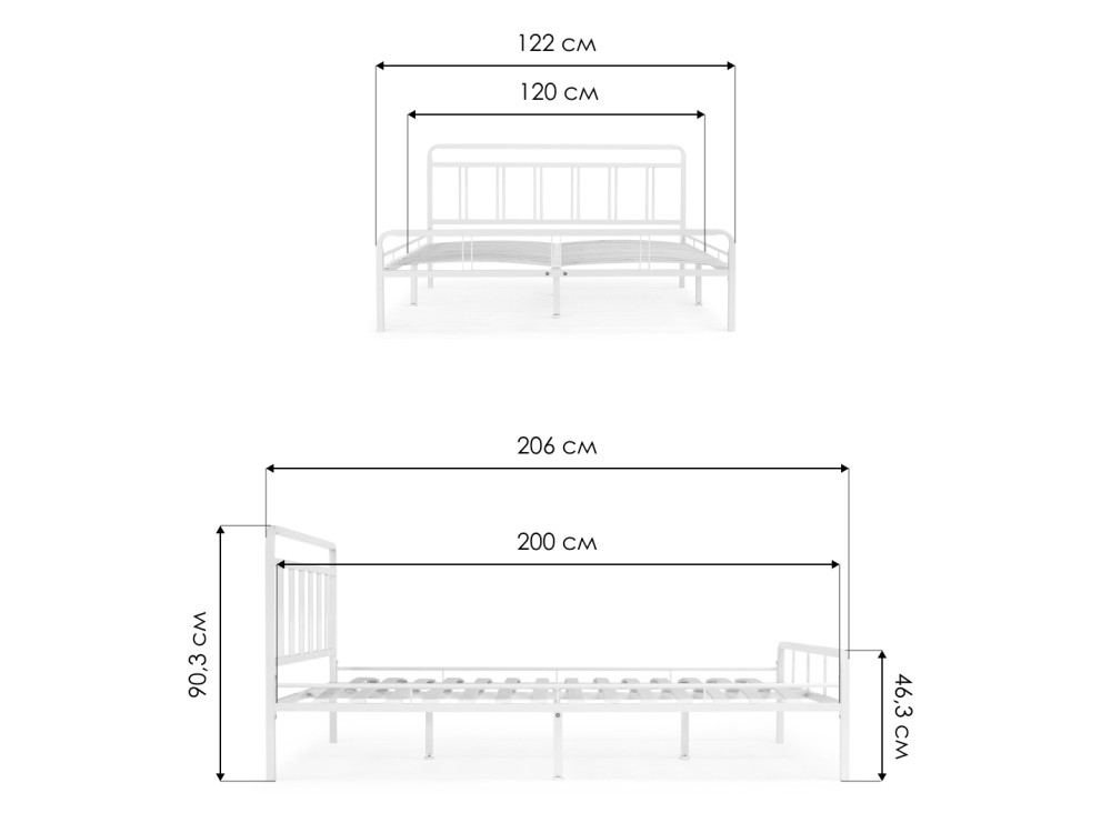 Кровать Рейк 120х200 белая