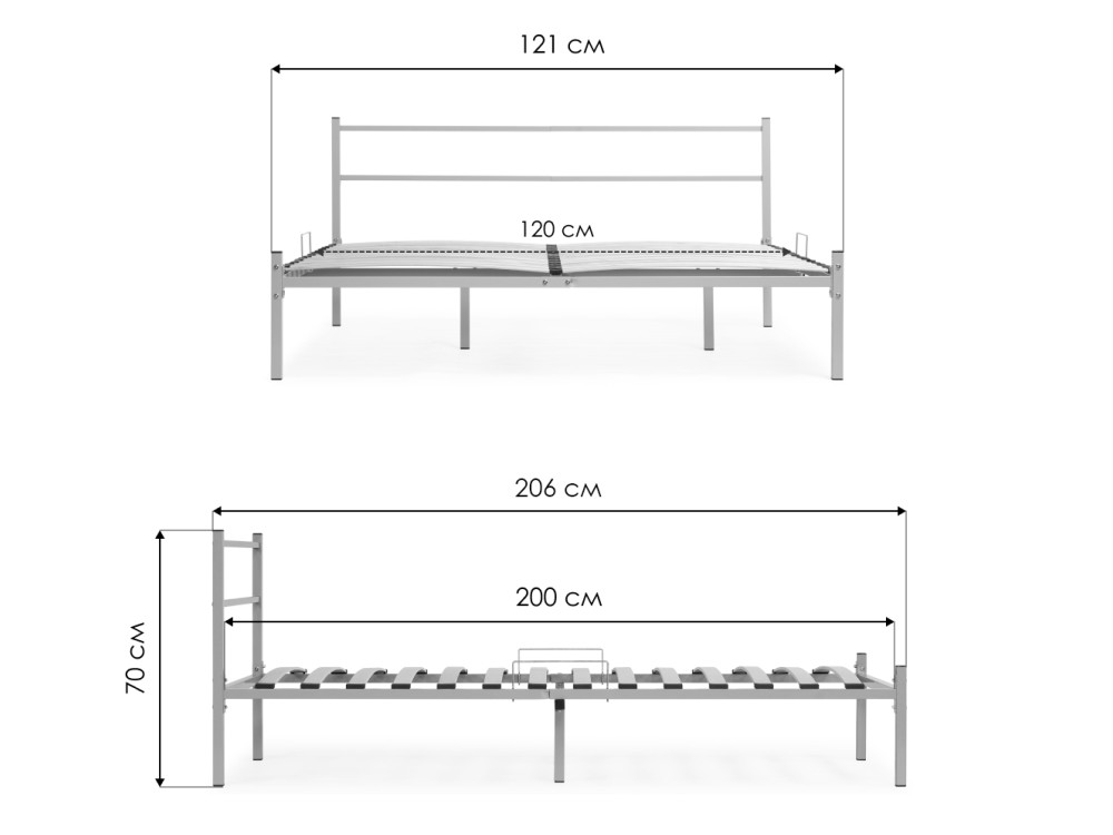 Кровать Фади 120х200 серая