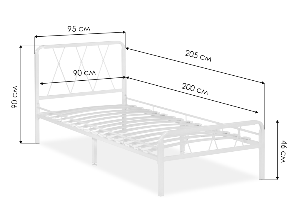 Кровать Иоханна 18 90х200 белая