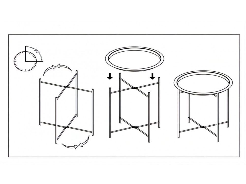 Журнальный стол Tray 47х51 black