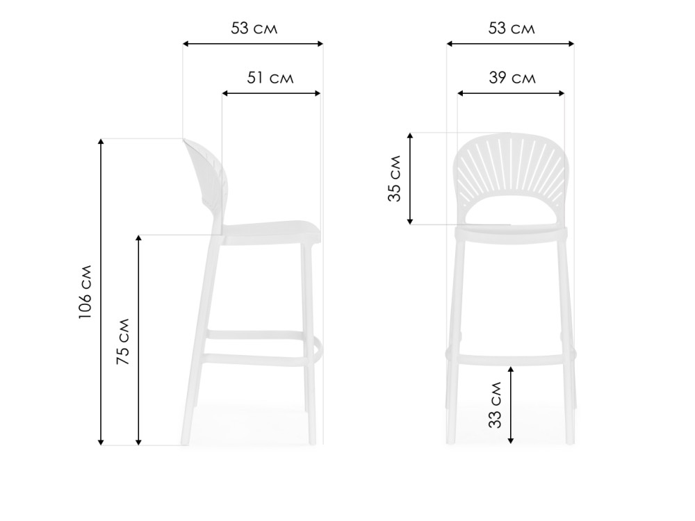 Барный стул Sim белый